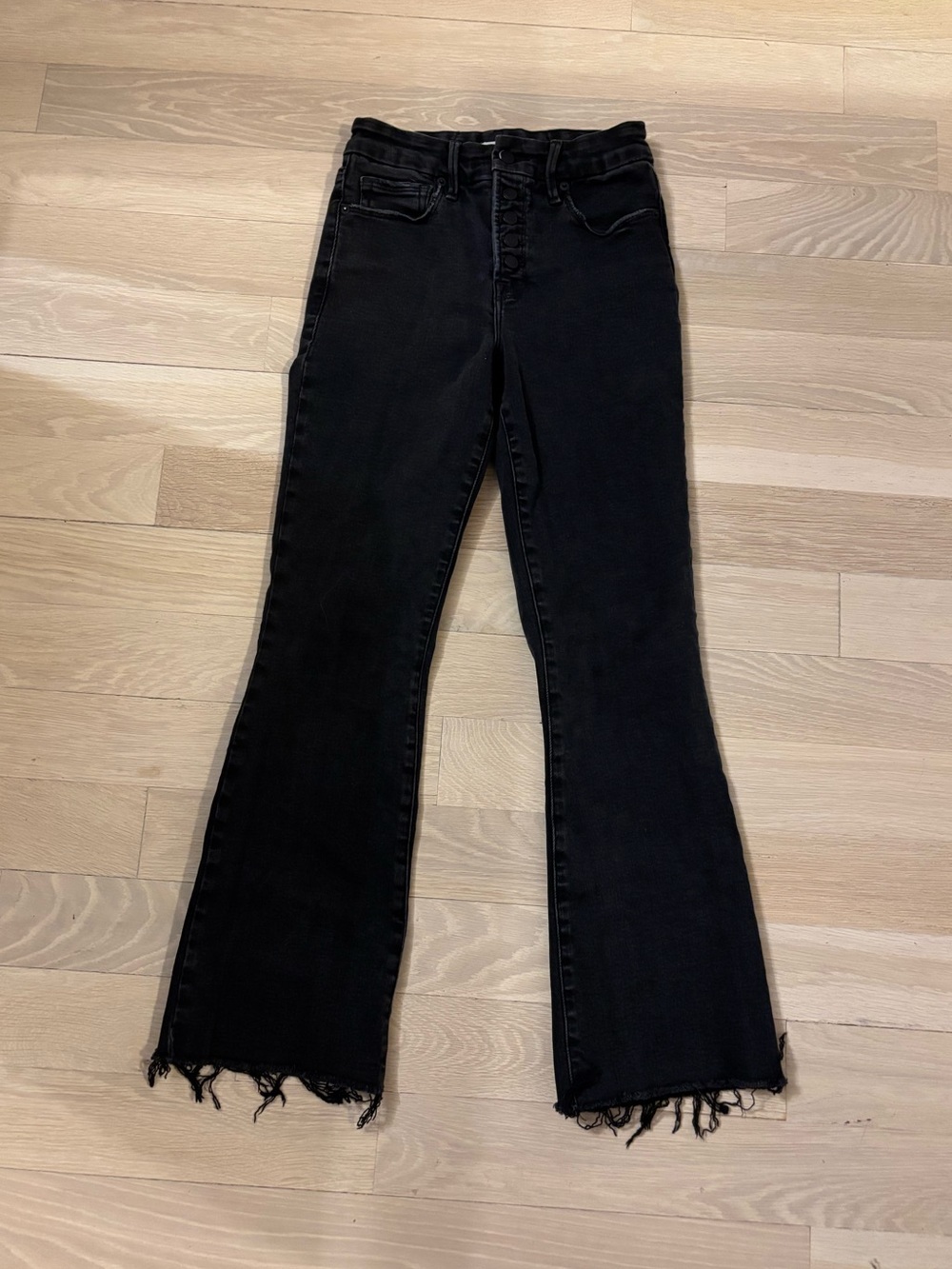 Good American Black Flare Jeans